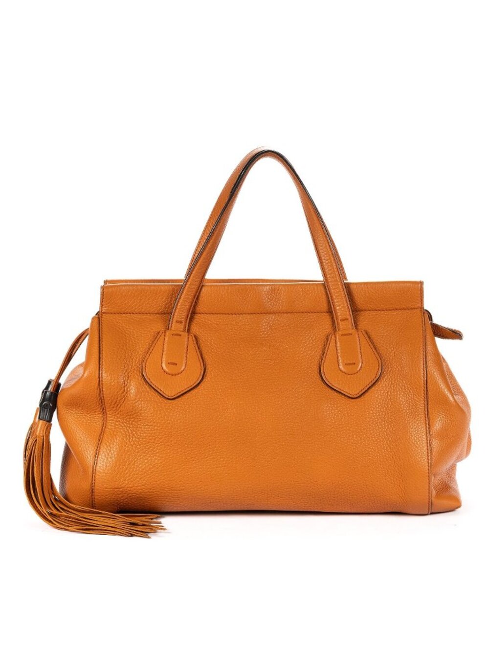 Gucci Tassel Tote Orange Grain Calfskin Leather